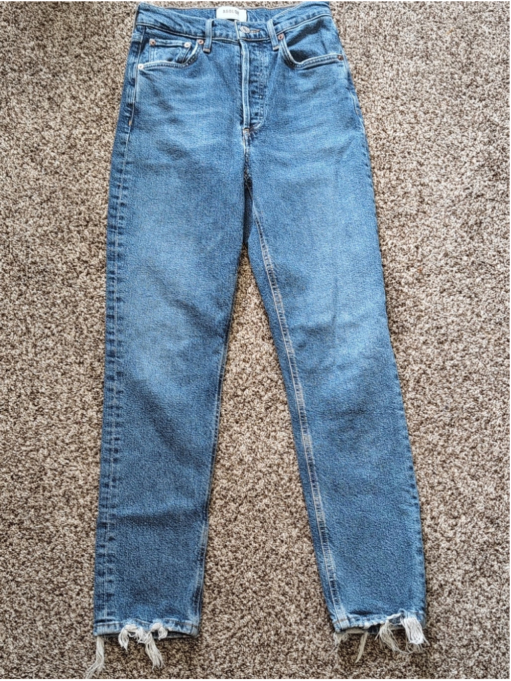 Agolde Riley Long Straight Leg Button fly Jeans Size 23
